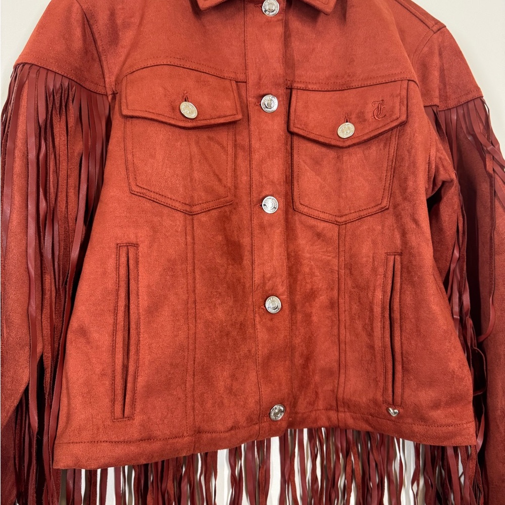 Juicy Couture Rust Color Soft Jacket with Fringe *NWT* - Picture 2 of 11